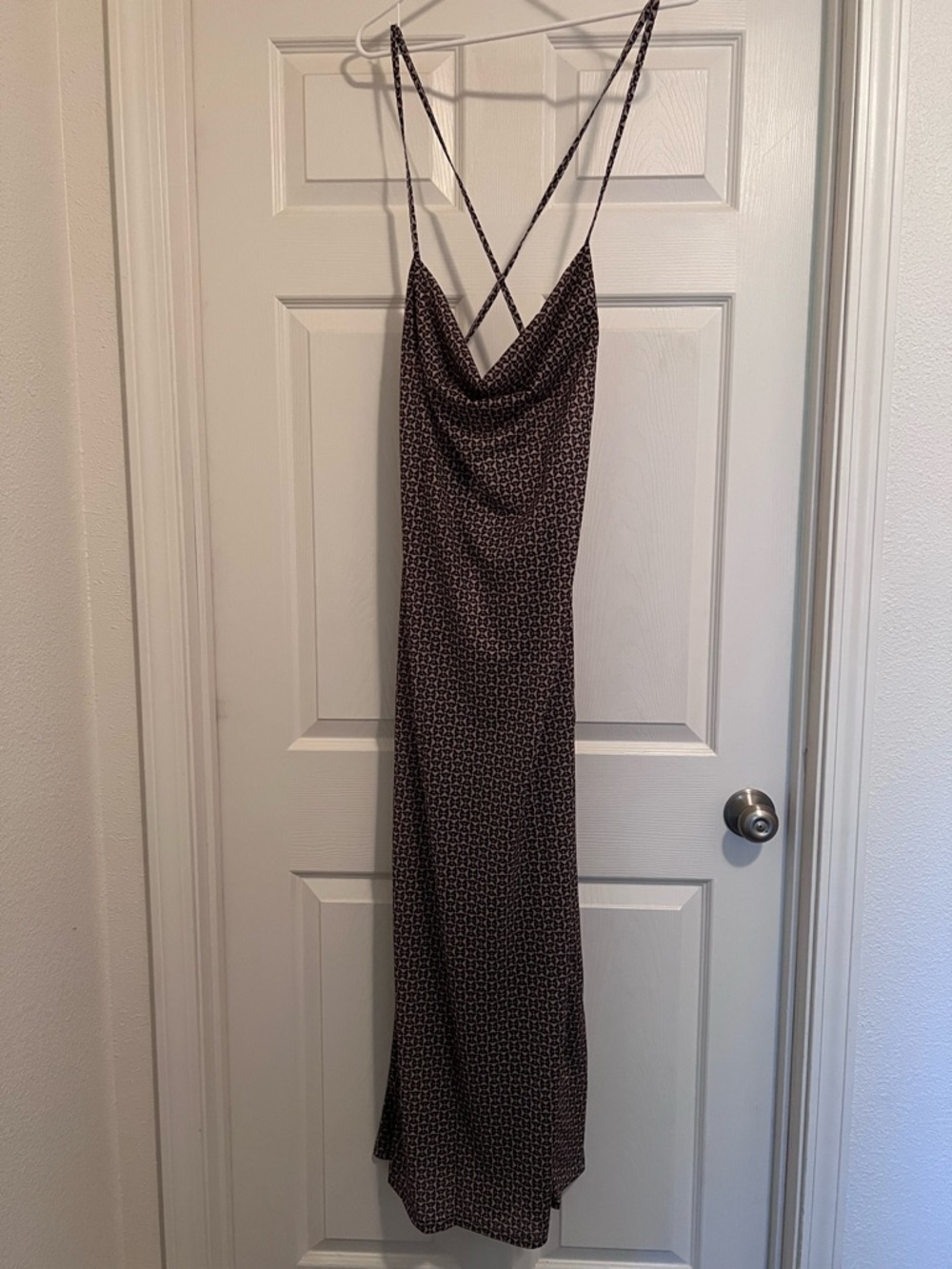4th & Reckless Alani Slip Midi Dress in Brown Print UK size L, US M - Picture 6 of 10